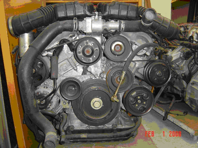 front of a toyota v12 showing timing chains